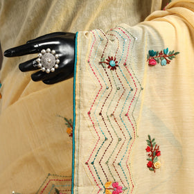 Bengal chanderi silk hand embroidered saree 29 - handcrafted