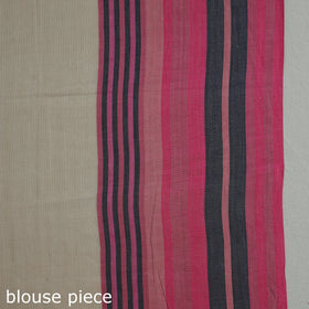 Beige - bengal ghicha border handloom pure cotton saree 34