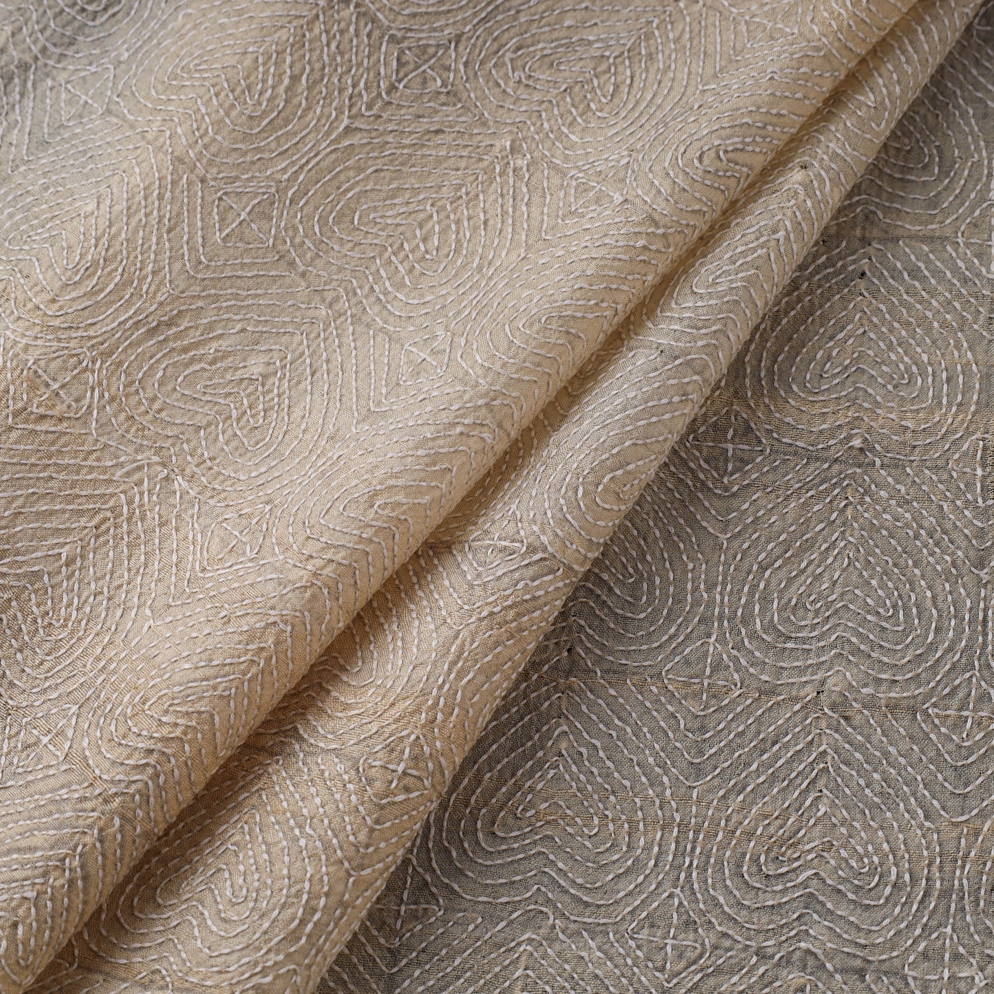 Bengal hand embroidery pure tussar silk handloom kantha