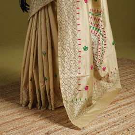 Bengal hand embroidery silk nakshi kantha saree 38