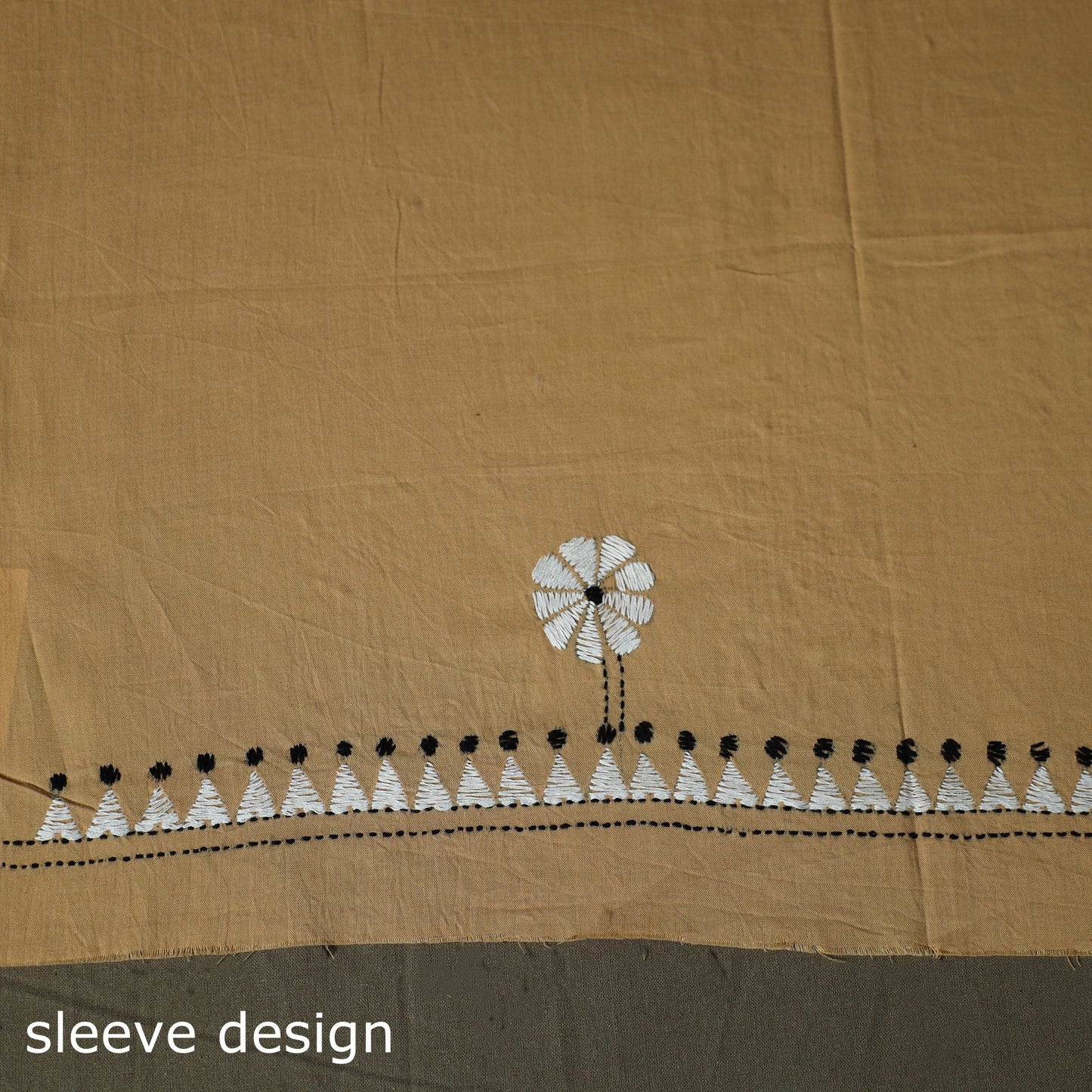 Bengal kantha hand embroidered cotton unstitched kurta