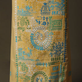 Bengal kantha hand embroidered cotton unstitched kurta
