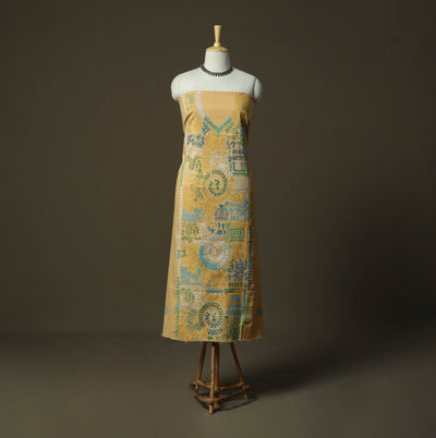 Bengal kantha hand embroidered cotton unstitched kurta