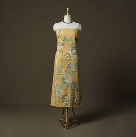 Bengal kantha hand embroidered cotton unstitched kurta