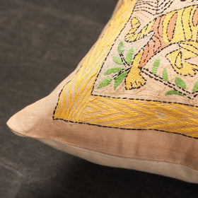 Buy Bengal Kantha Embroidery Silk Cushion Cover 20 Online at iTokri.com