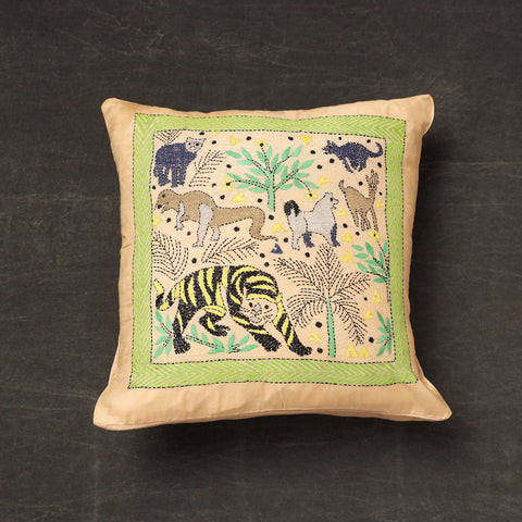  Bengal Kantha Embroidery Silk Cushion Cover 04 