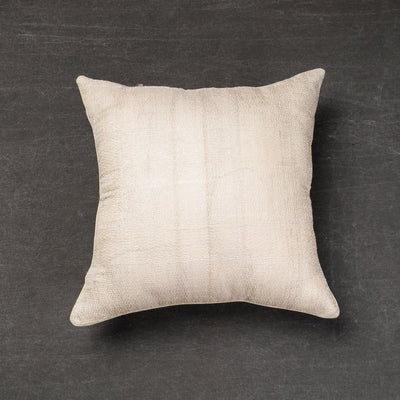 Buy Bengal Kantha Embroidery Tussar Silk Cushion Cover Online at iTokri.com
