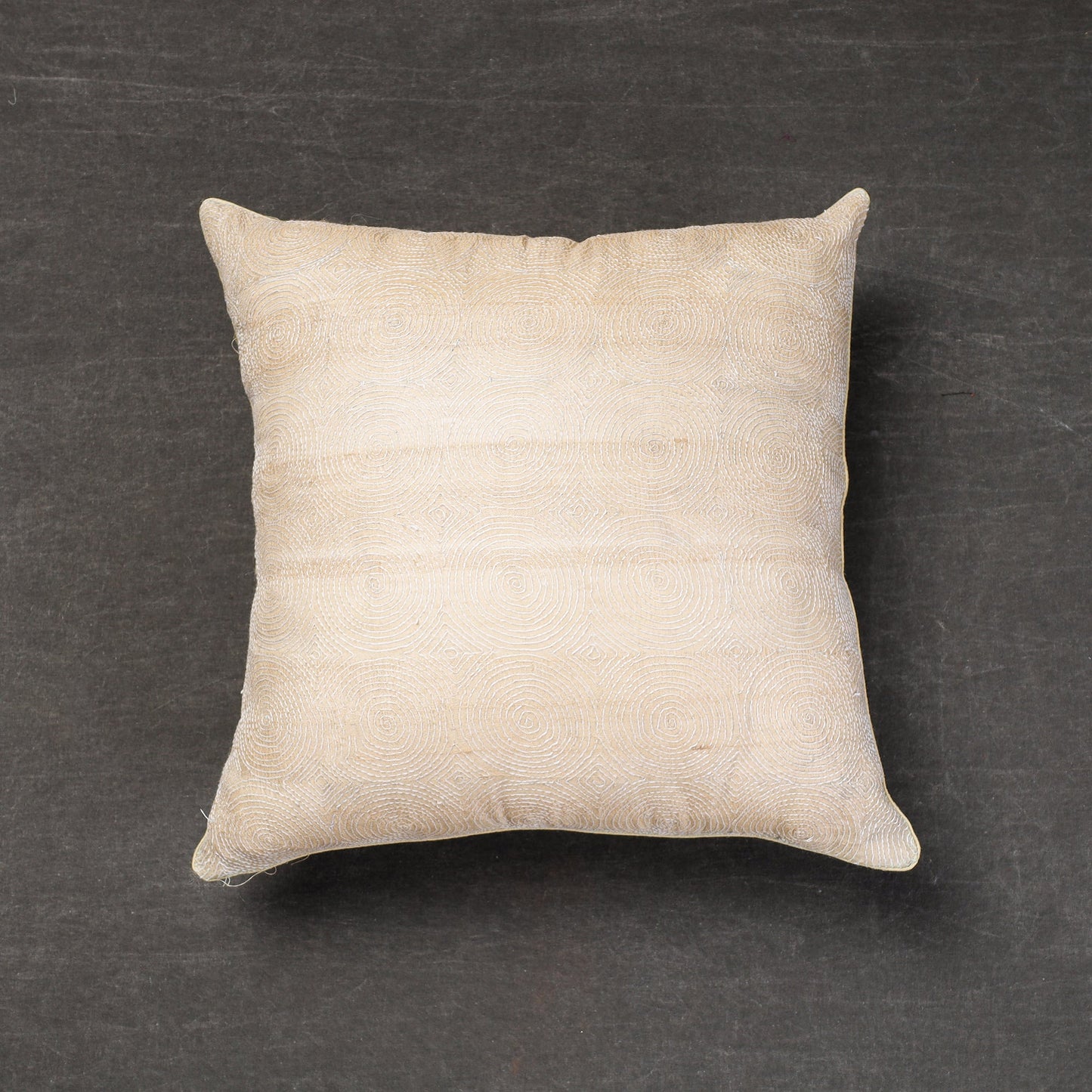 Buy Bengal Kantha Embroidery Tussar Silk Cushion Cover Online at iTokri.com