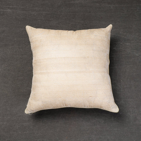 Buy Bengal Kantha Embroidery Tussar Silk Cushion Cover Online at iTokri.com