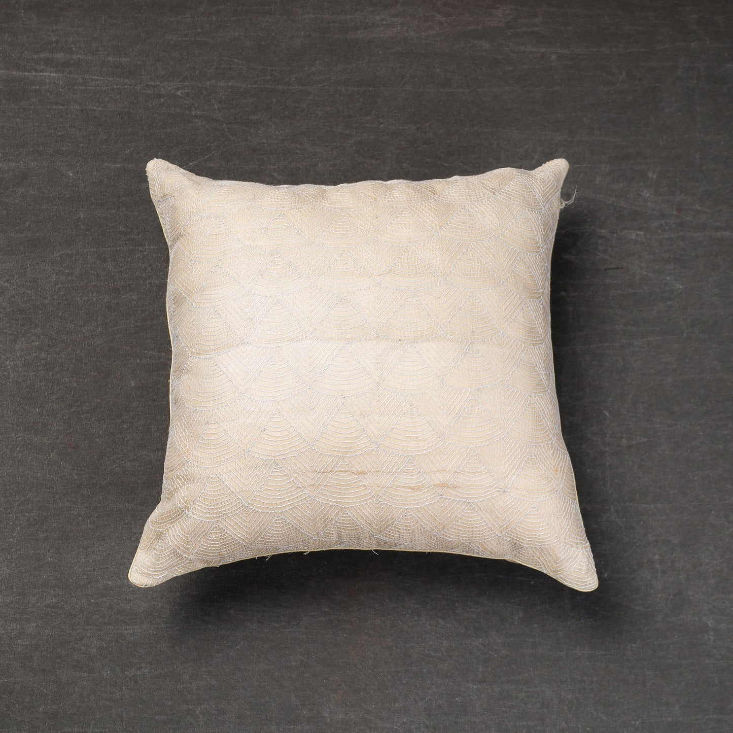  Bengal Kantha Embroidery Tussar Silk Cushion Cover Online at iTokri.com