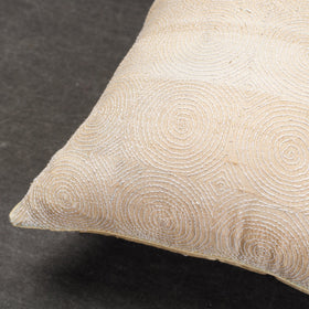 Buy Bengal Kantha Embroidery Tussar Silk Cushion Cover Online at iTokri.com