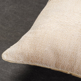 Buy Bengal Kantha Embroidery Tussar Silk Cushion Cover Online at iTokri.com