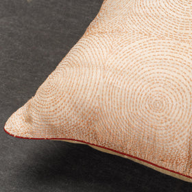 Buy Bengal Kantha Embroidery Tussar Silk Cushion Cover Online at iTokri.com
