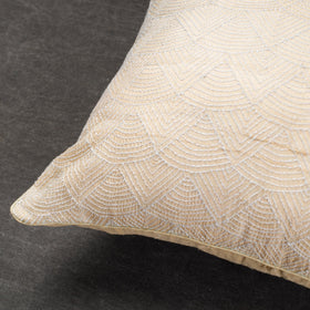  Bengal Kantha Embroidery Tussar Silk Cushion Cover Online at iTokri.com