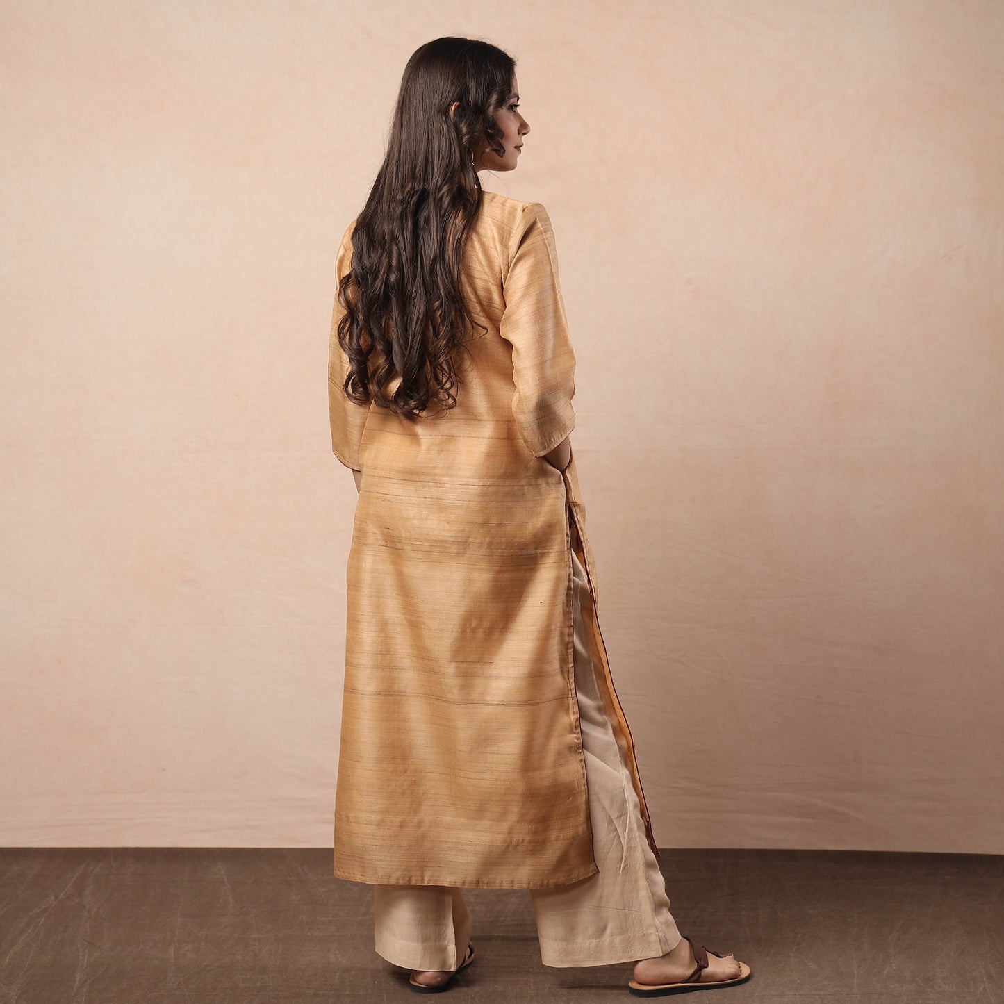 Buy Pure Desi Tussar Silk Long Kurta for Women