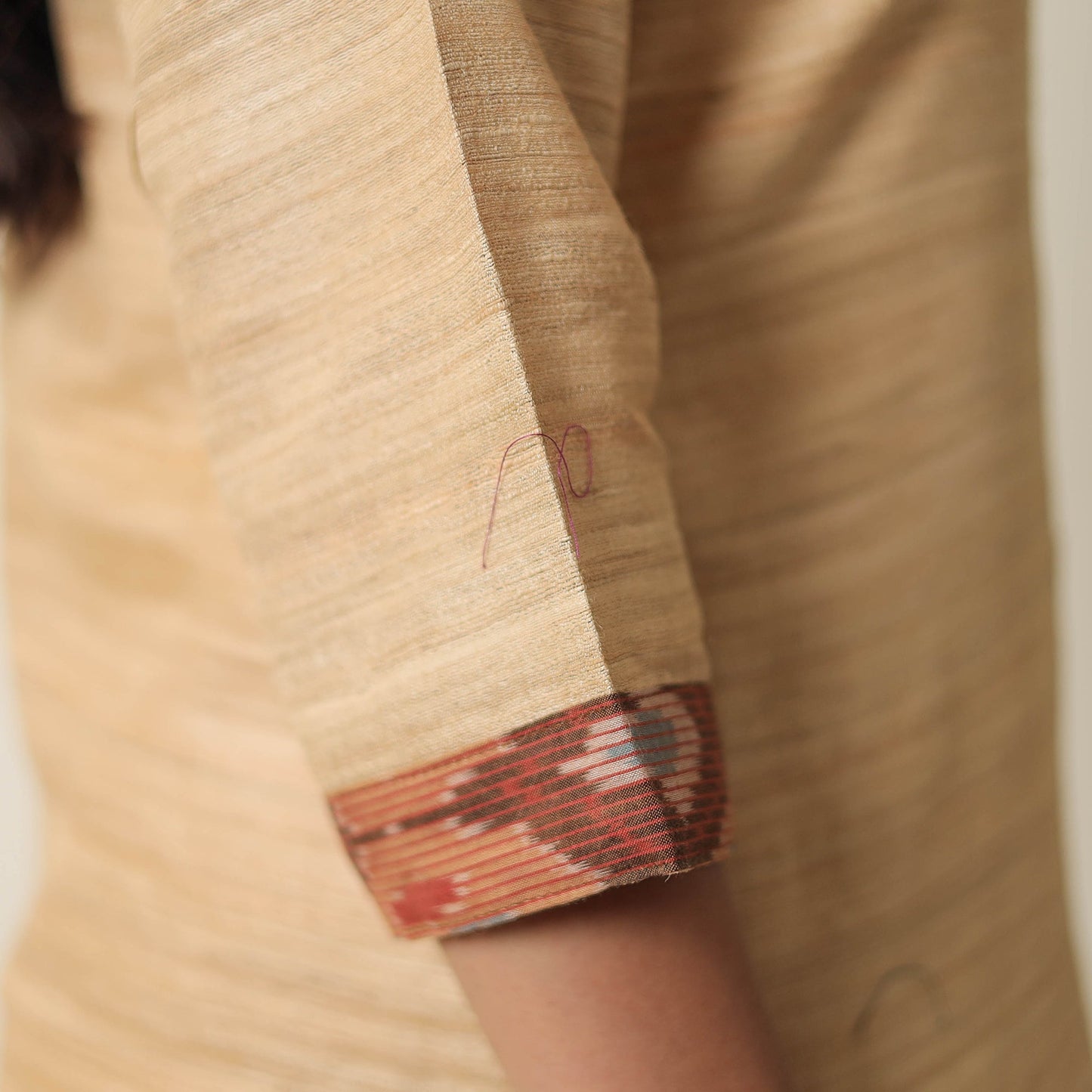 Bhagalpuri Handwoven Desi Tussar Silk Straight Kurta for Women