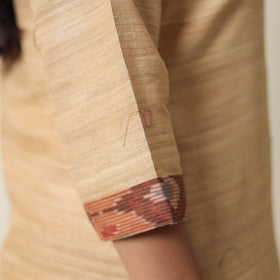 Bhagalpuri Handwoven Desi Tussar Silk Straight Kurta for Women