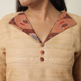 Bhagalpuri Handwoven Desi Tussar Silk Straight Kurta for Women