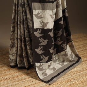 Beige - bindaas art natural dyed cotton saree 20