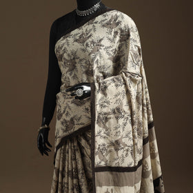 Beige - bindaas art natural dyed cotton saree 20