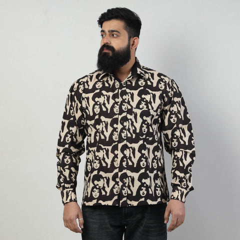 Bindaas Block Art Printed Cotton Men Full Sleeve Shirt