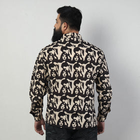 Bindaas Block Art Printed Cotton Men Full Sleeve Shirt