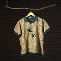 Bindaas Natural Dyed Art Block Print Unisex Polo Collar T-shirt