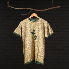 Buy Block Art Prints Natural Dyed Cotton Round Neck T-shirt Online at iTokri.com