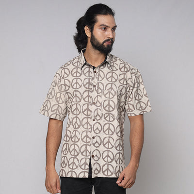 Buy Bindaas Block Printed Natural Dyed Cotton Men Half Sleeve Shirt Online at iTokri.com
