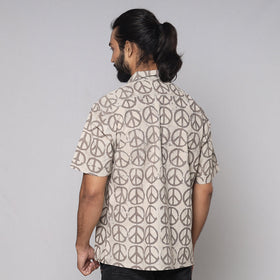 Buy Bindaas Block Printed Natural Dyed Cotton Men Half Sleeve Shirt Online at iTokri.com