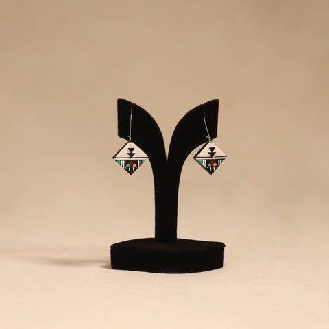Bishnupur handpainted terracotta earrings 114 - handcrafted