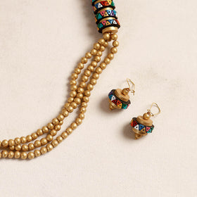 handpainted terracotta necklace set