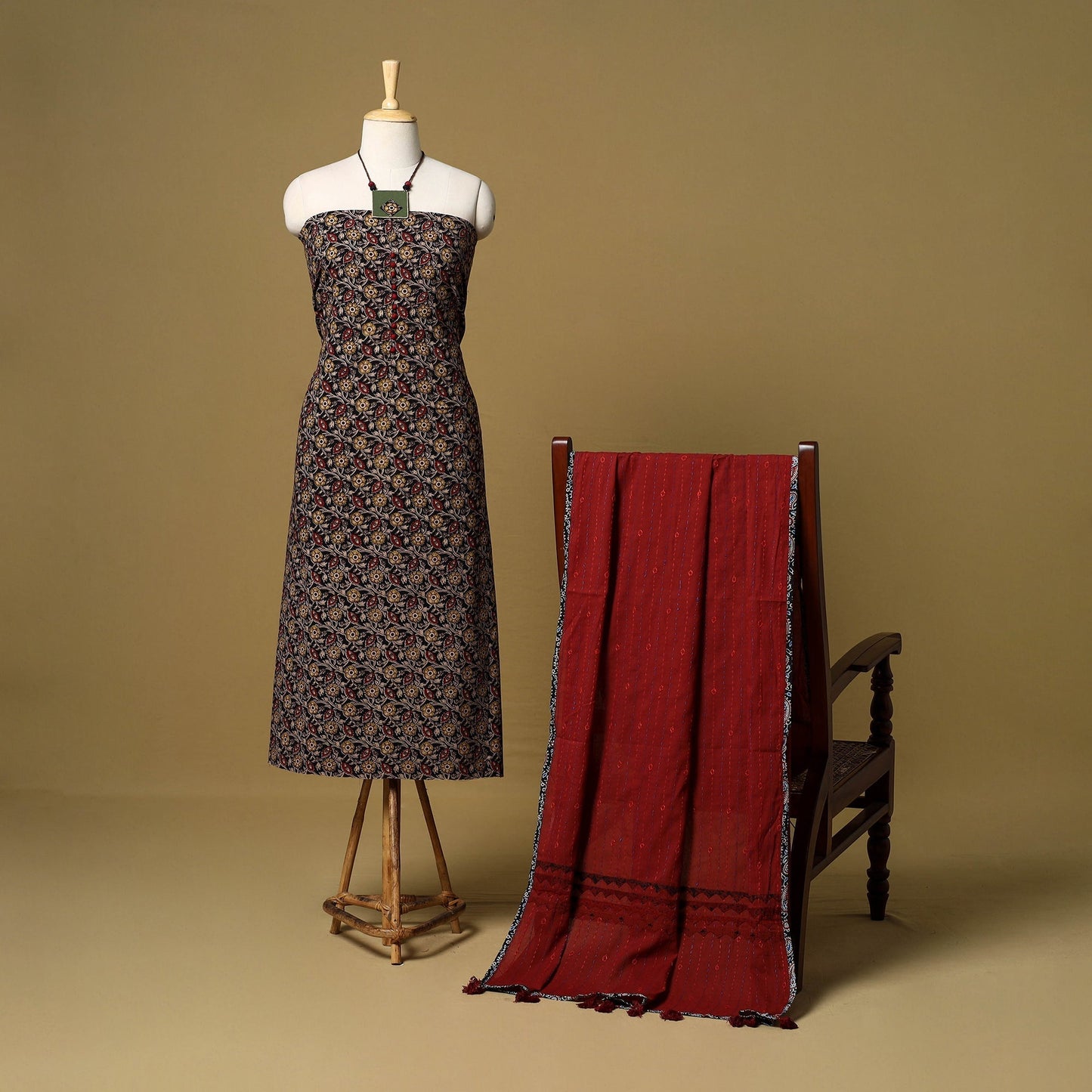 2pc pedana cotton unstitched kalamkari dress material