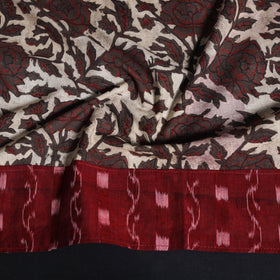 Block print cotton ajrakh blouse piece 04 - handcrafted