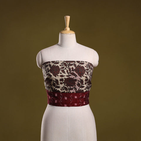 Block print cotton ajrakh blouse piece 04 - handcrafted