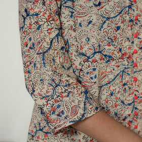 Buy Block Print Cotton A-Line Kalamkari Kurta For Women