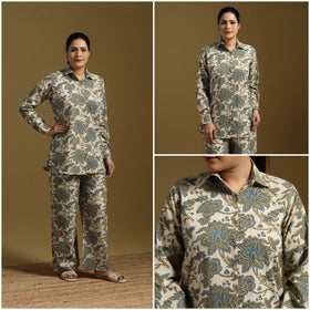 Cotton natural dyed co-ord set 03 - handcrafted