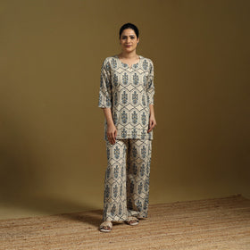 Cotton natural dyed co-ord set 06 - handcrafted