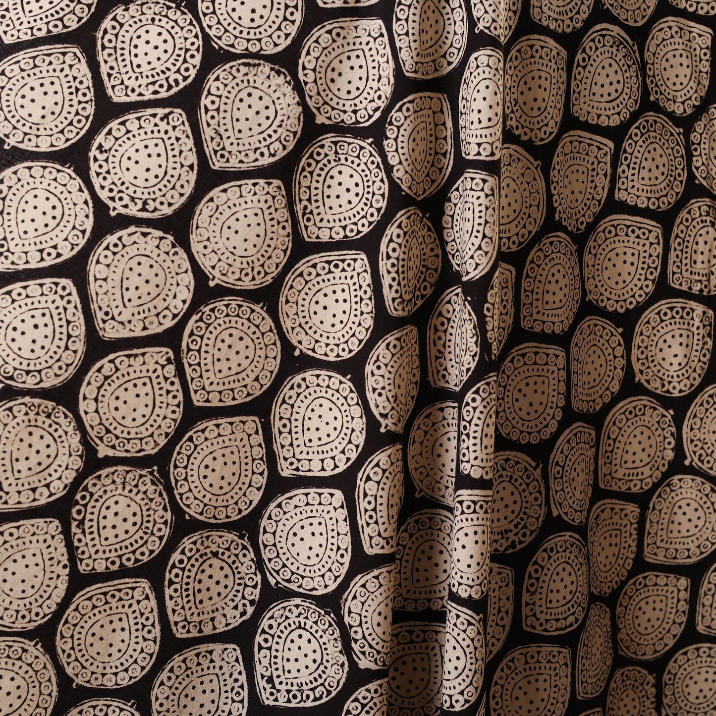 Green - cotton natural dyed jahota fabric 17 - handcrafted