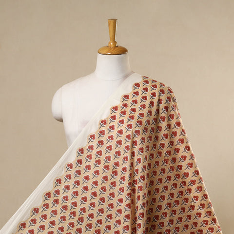 Beige - cotton sanganeri fabric 06 - handcrafted