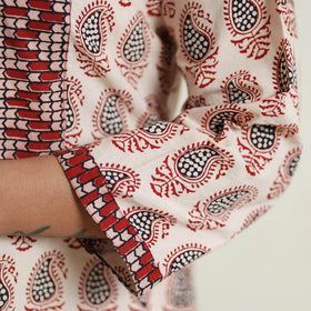Buy Block Print Cotton Straight Bagh Kurta For Women