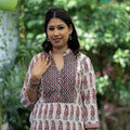 Buy Block Print Mul Cotton Straight Bagh Kurta For Women