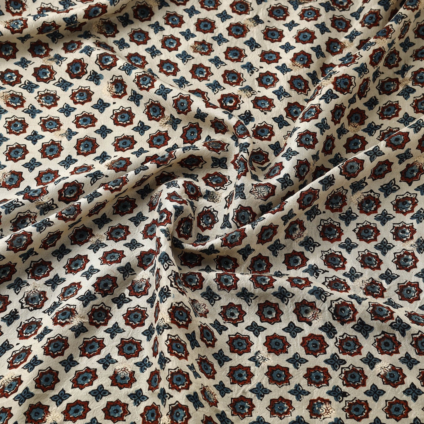 Natural dyed dola silk jacquard buti fabric 11 - handcrafted