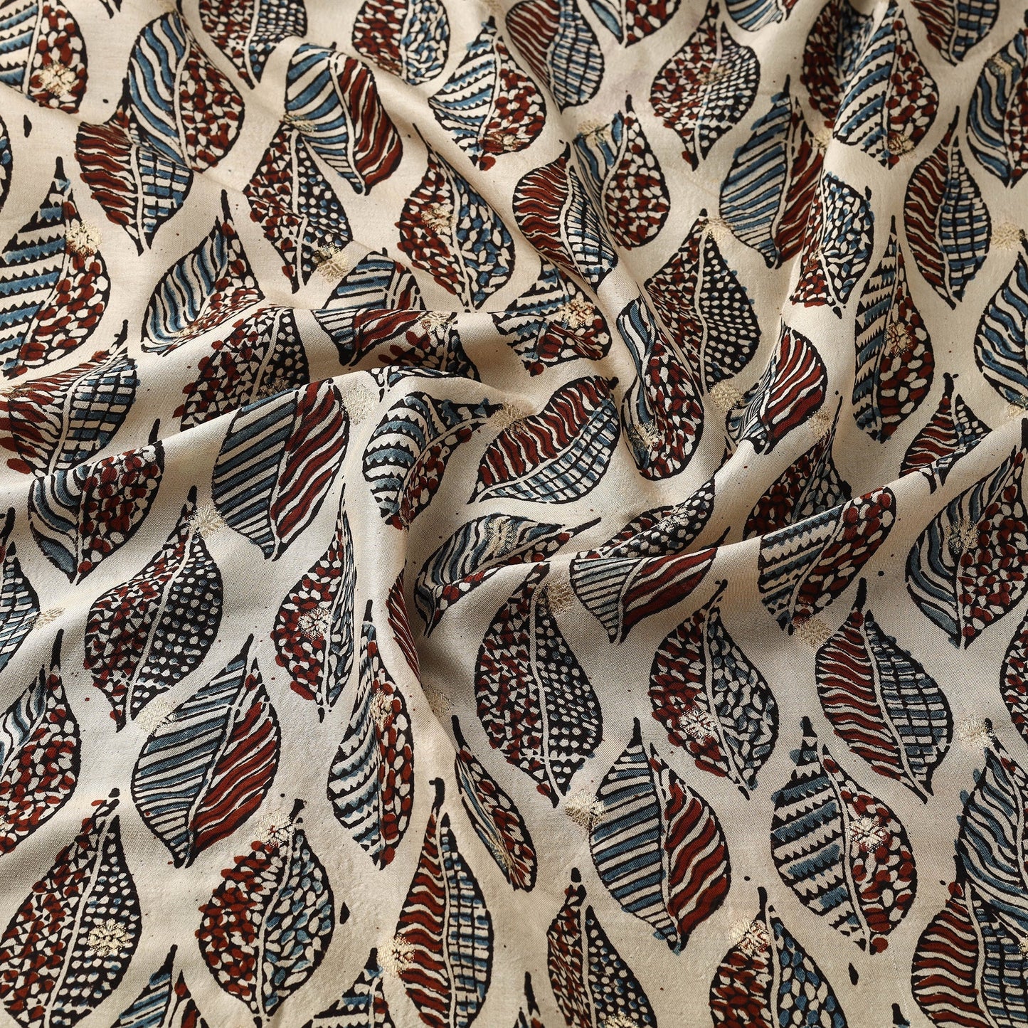 Natural dyed dola silk jacquard buti fabric 12 - handcrafted