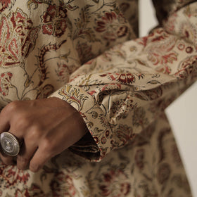  Beige Block Printed Cotton Kalamkari Co-ord Set