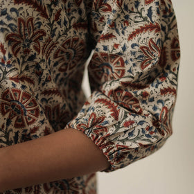Buy Beige Block Printed Cotton Kalamkari Co-ord Set