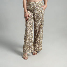 Buy Block Printed Cotton Pedana Kalamkari Palazzo