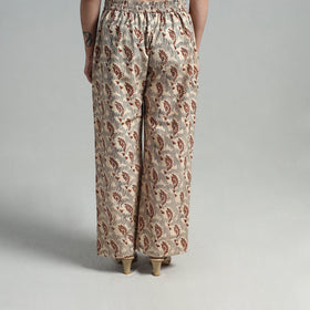 Buy Block Printed Cotton Pedana Kalamkari Palazzo