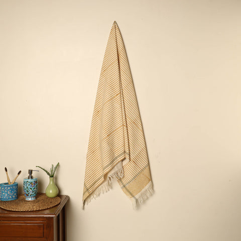 Beige - printed handloom cotton sanganeri towel 11