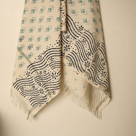 Beige - printed handloom cotton sanganeri towel 28